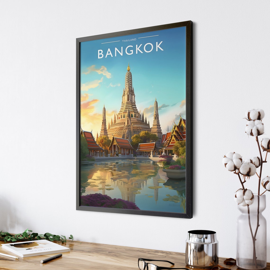 Bangkok Travel Print Art Bangkok Travel Gift Art Bangkok Travel Poster Gift Thailand Travel Art Thailand Poster Decor Bangkok City Wall Art - Image 4