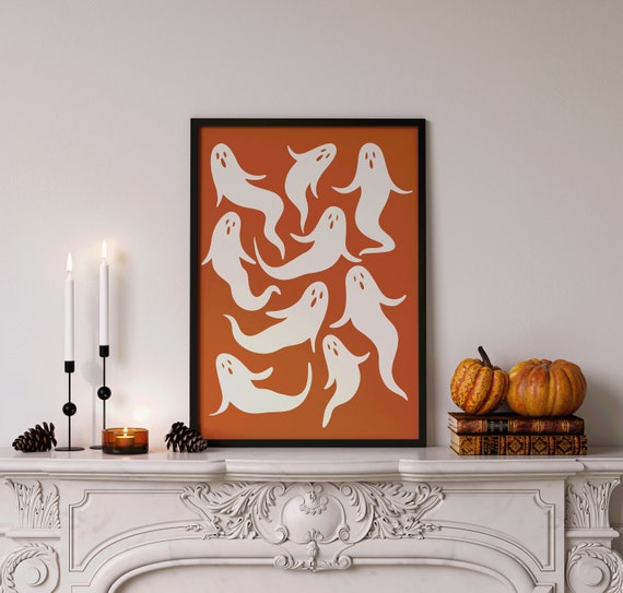 Ghost Halloween Wall Art Cute Ghost Halloween Print Spooky Print Halloween Party Decor Fall Home Decor Halloween Poster