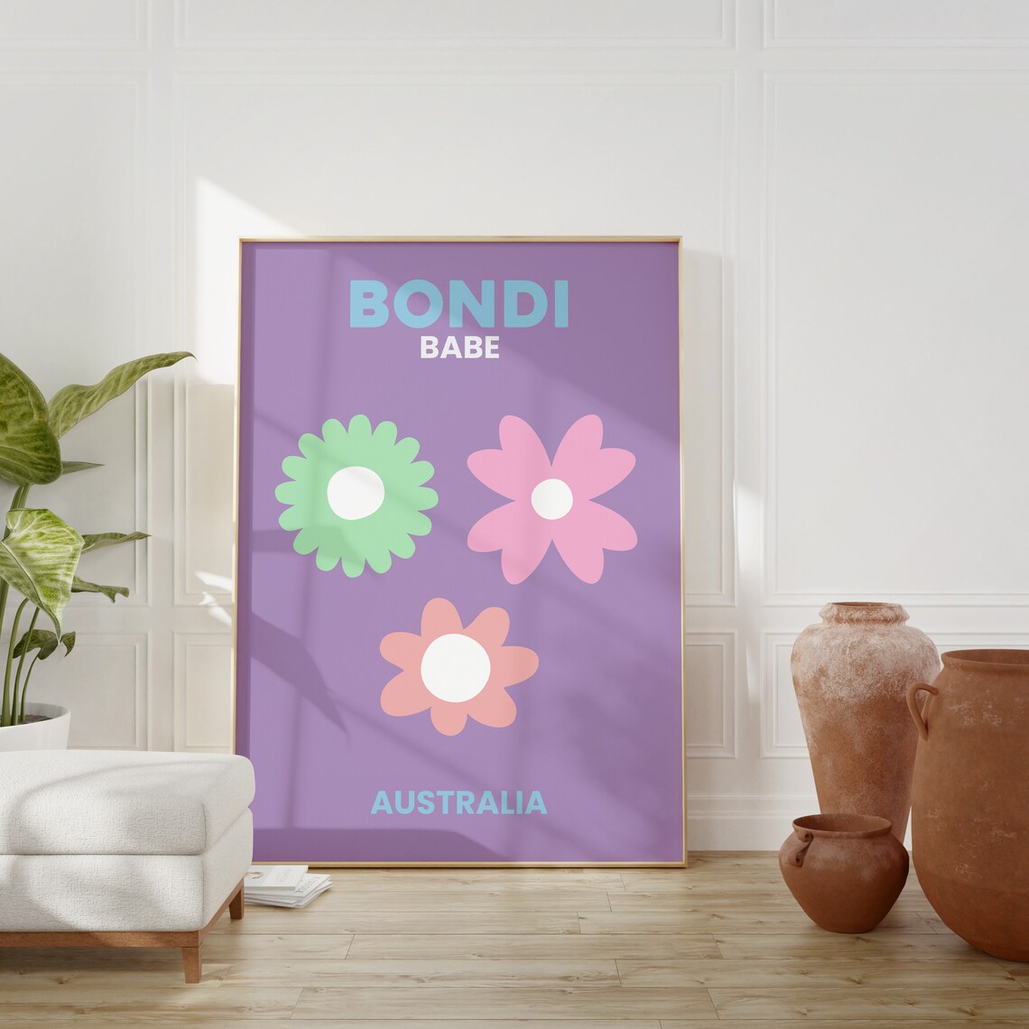 Travel Famous Places Print Bondi Tropical Travel Art Preppy Retro Travel Poster Trendy Tropical Print Y2k Posters