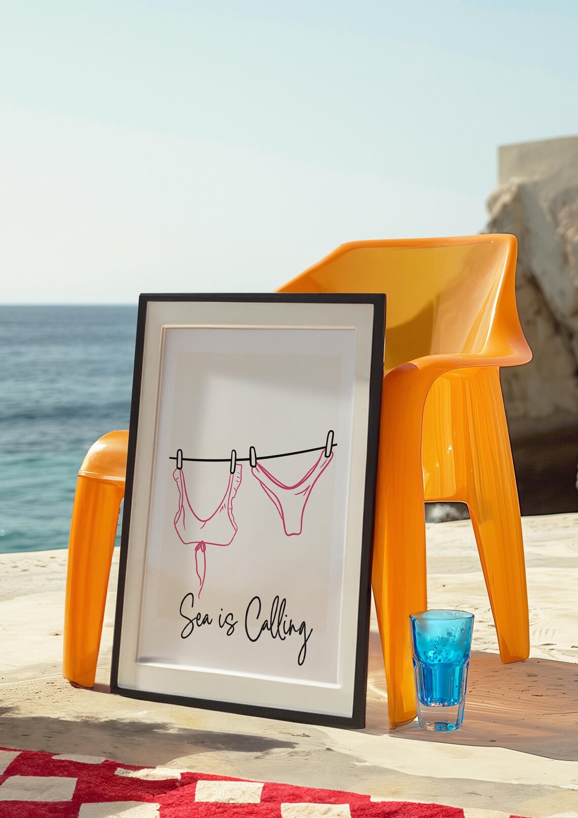 Minimalist Bikini Art, Summer Beach Line Drawing - Image 4