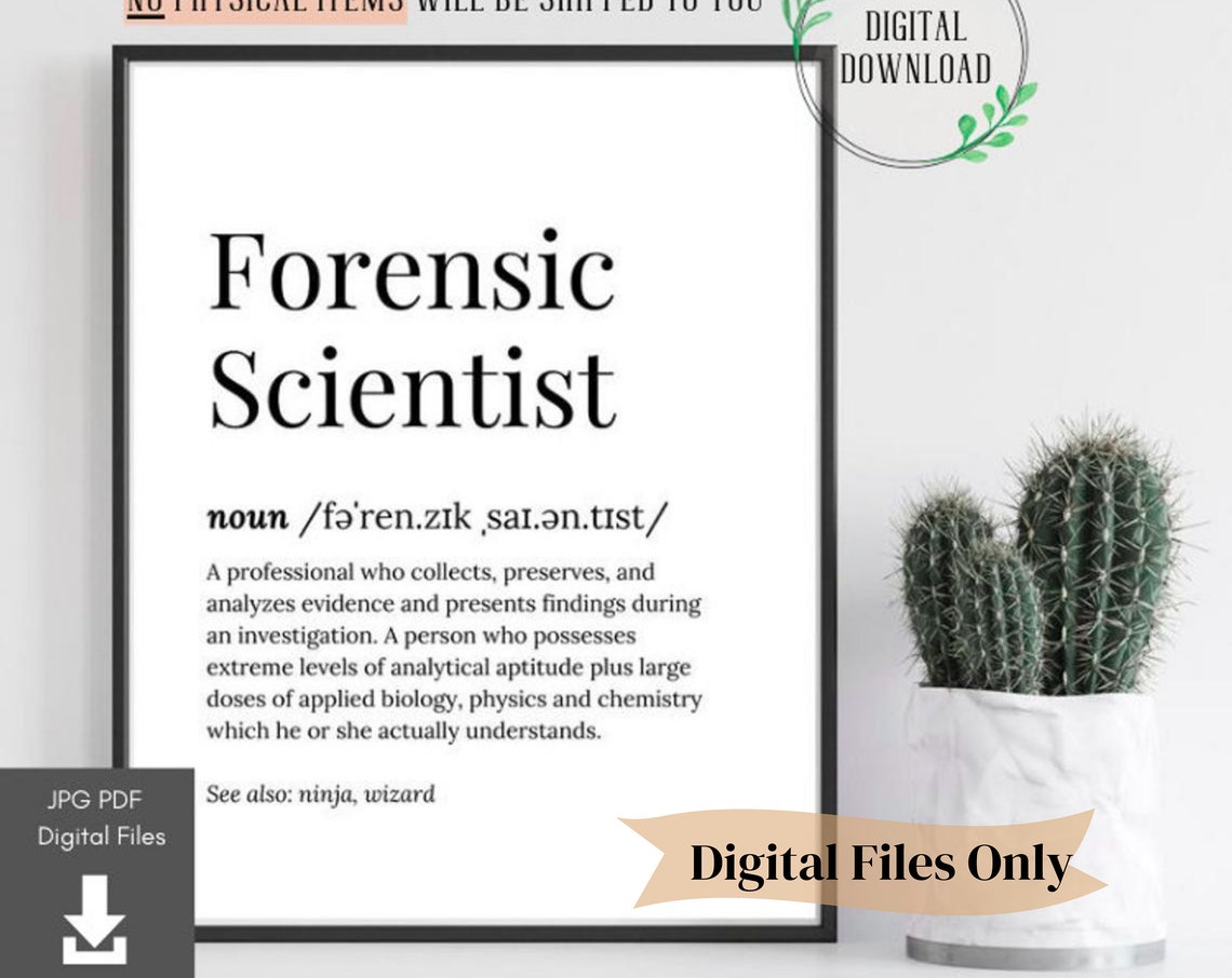 Forensic Scientist Dictionary Definition Graduation Gift Poster