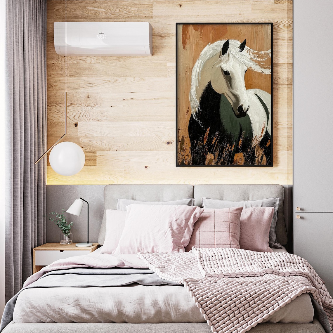 Abstract 3D Textured Horse Oil Painting Art Print - Image 2