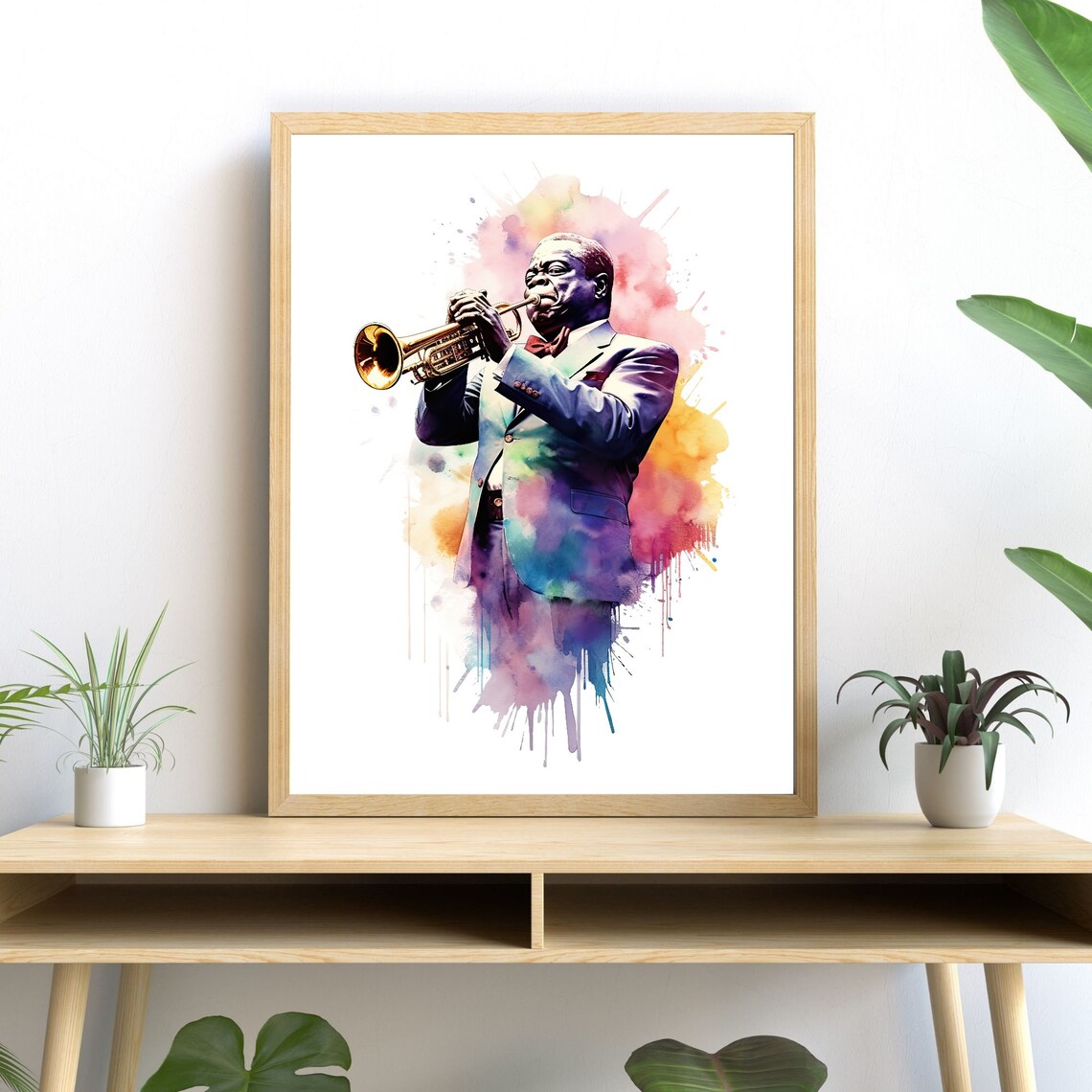 Passionate Jazz Trumpeter Watercolor Art Print