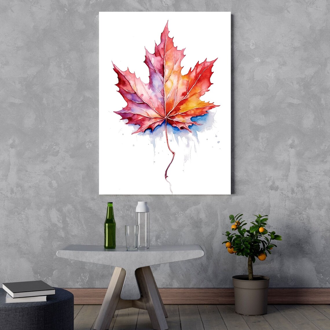 Maple Leaf Watercolor Art Print, Seasonal Decor - Image 3