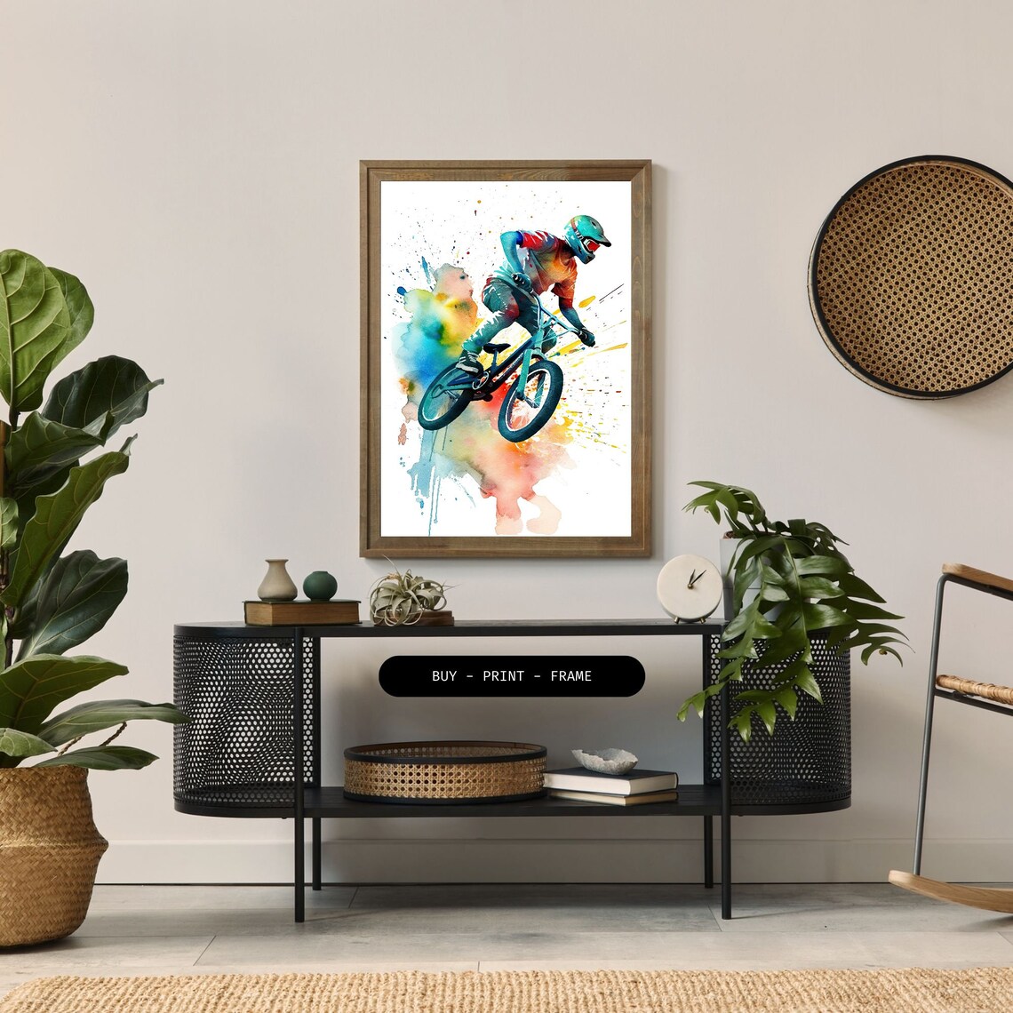 Bmx Rider Watercolor Art Print, Sports Decor - Image 2