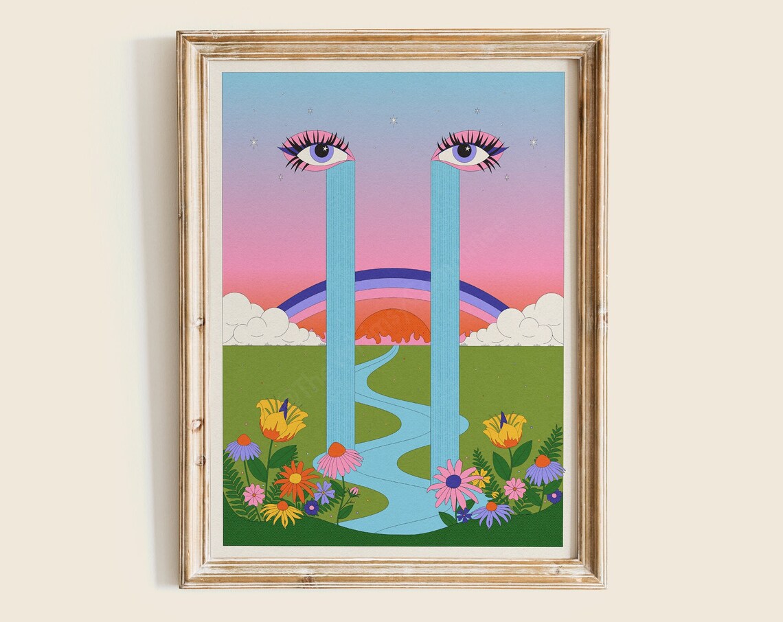 Cry Me A River Art Print, Whimsical River Design