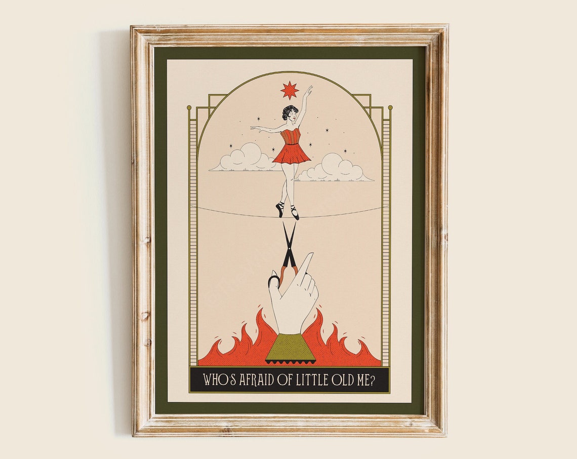 Who's Afraid of Little Old Me Vintage Tightrope Walker Art Print