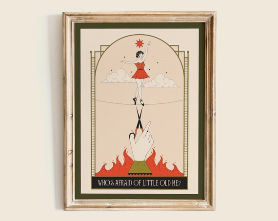 Who's Afraid of Little Old Me Vintage Tightrope Walker Art Print