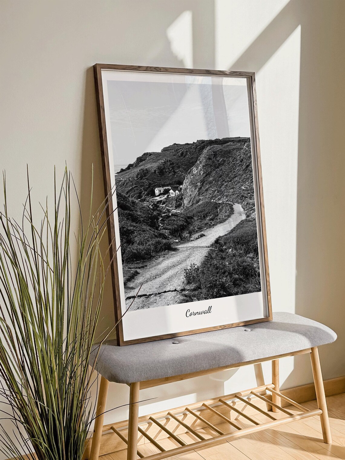 Cornwall Coastal Path, Black And White Poster - Image 4