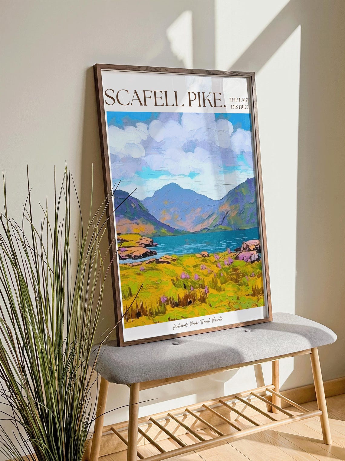 Scafell Pike Lake District Travel Poster, Mountain Decor - Image 2