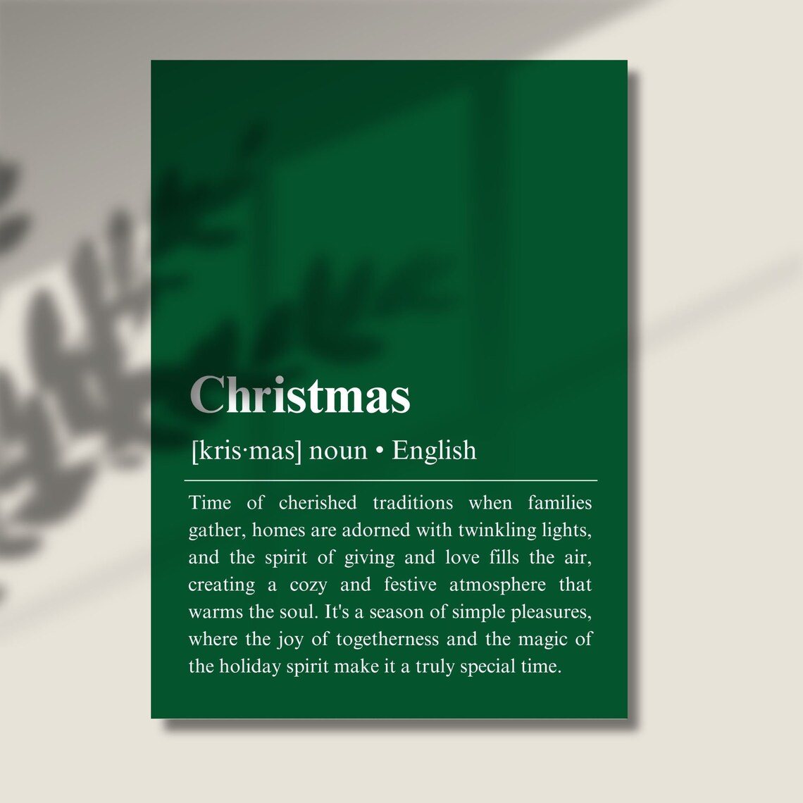 Christmas Definition Poster, Christmas Wall Decor - Image 2