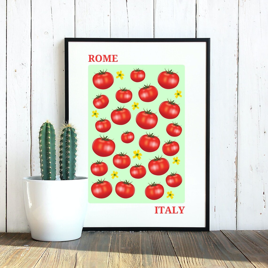 Rome Tomatoes Travel Poster, Italy Decor - Image 2