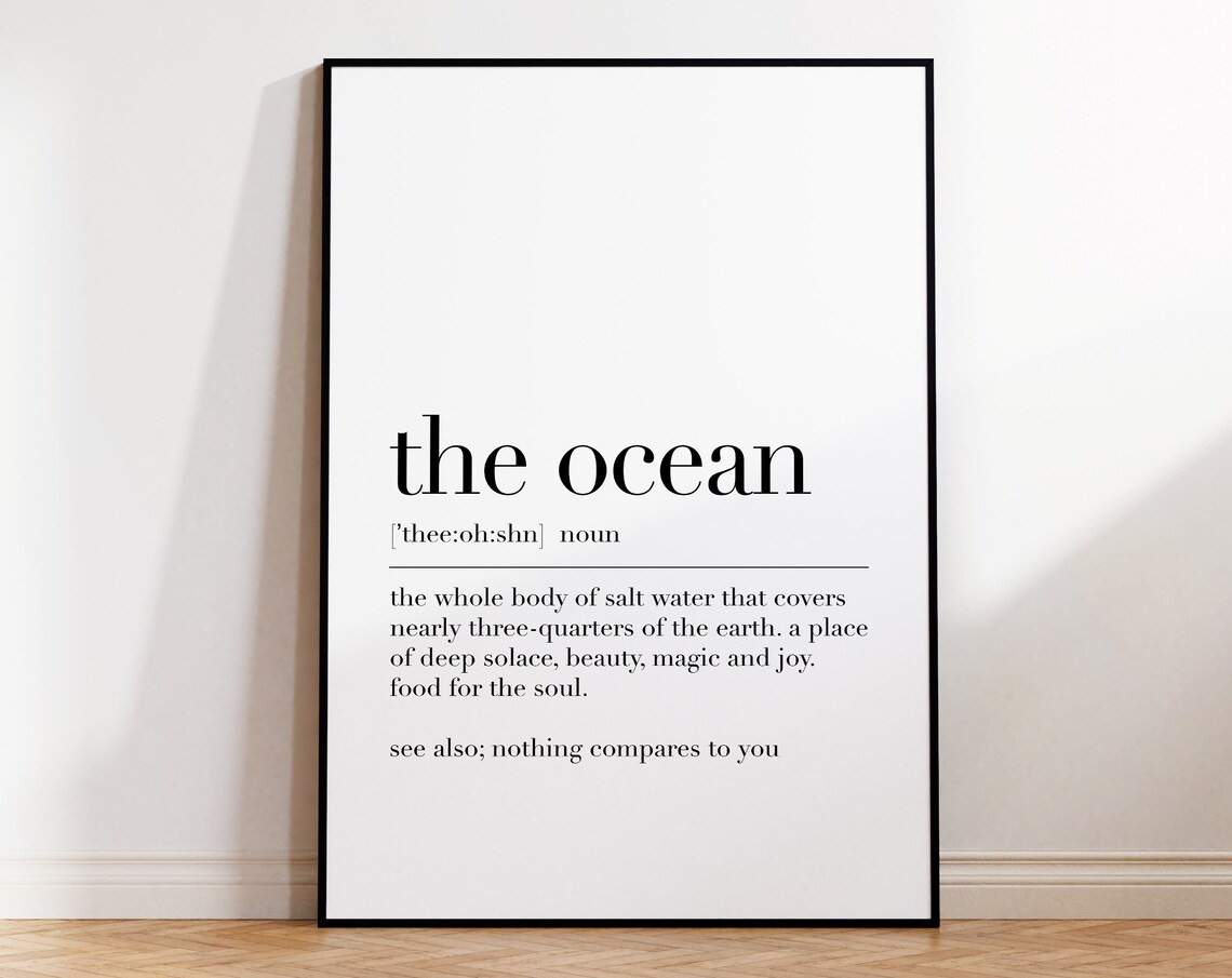 The Ocean Definition Minimalist Nautical Quote Style Wall Art Poster - Image 4