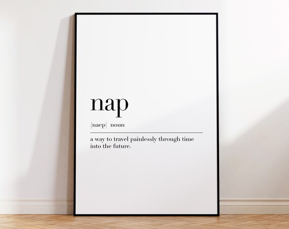 Nap Definition Print Nap Quote Wall Art Nap Poster Minimalist Print Funny Nap Art Bedroom Wall Decor Art