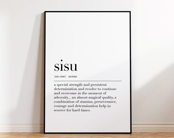 Sisu Nordic Quote Art Print, Typography Decor