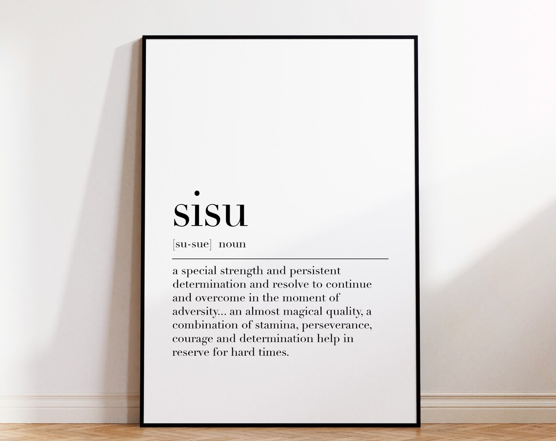 Sisu Nordic Quote Art Print, Typography Decor