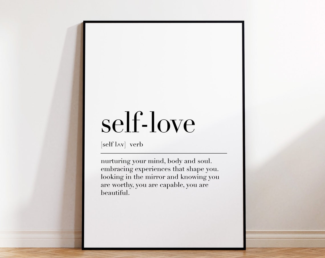 Self Love Definition Mindful Wellness Affirmation Typography Poster - Image 4