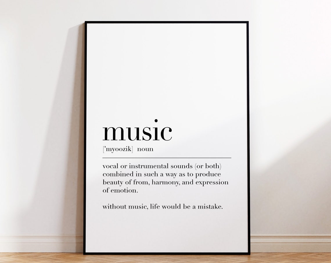 Music Dictionary Definition Inspirational Quote Gift Typography Poster - Image 4