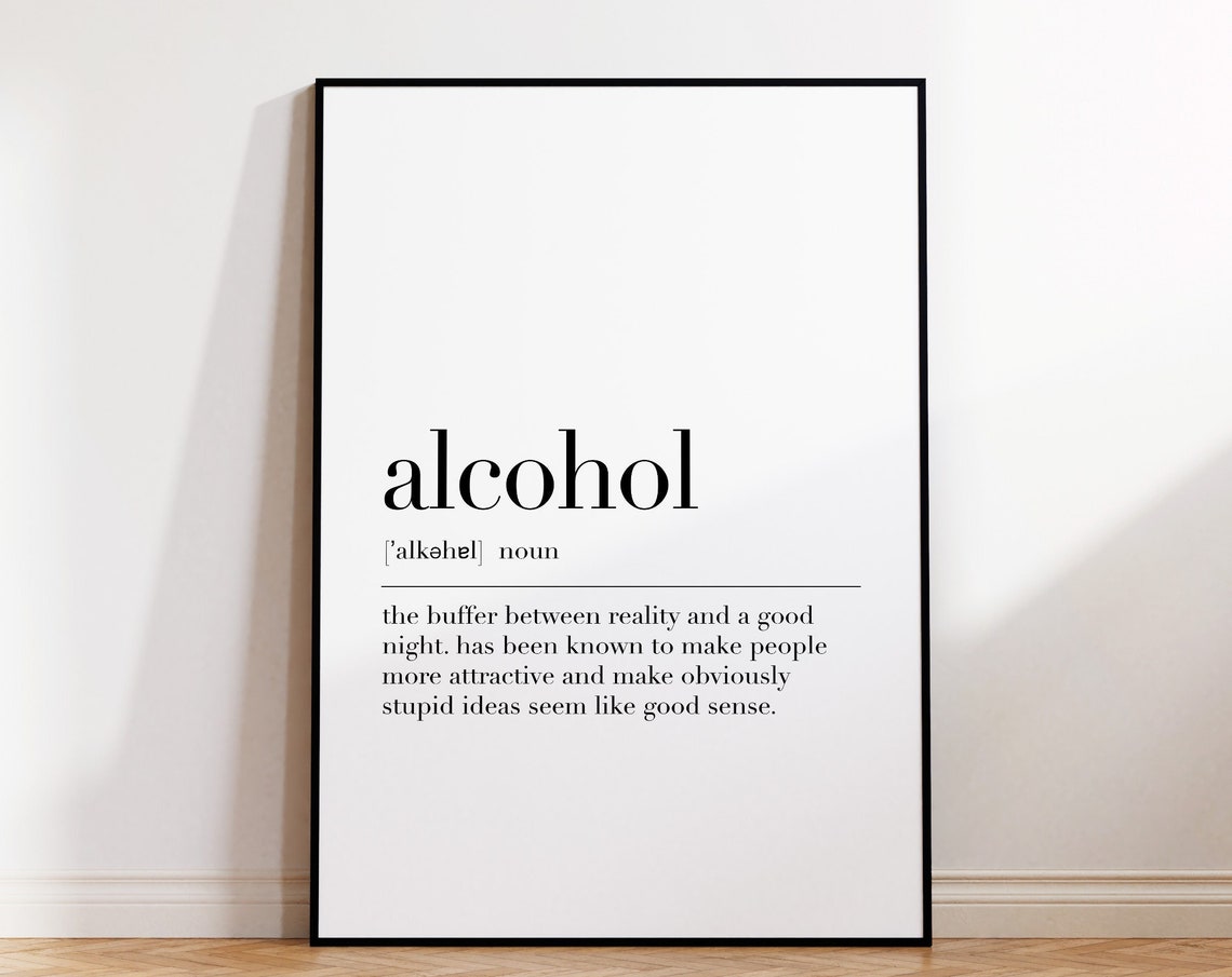 Alcohol Funny Drinking Dictionary Definition Bar Cart Humor Poster - Image 4