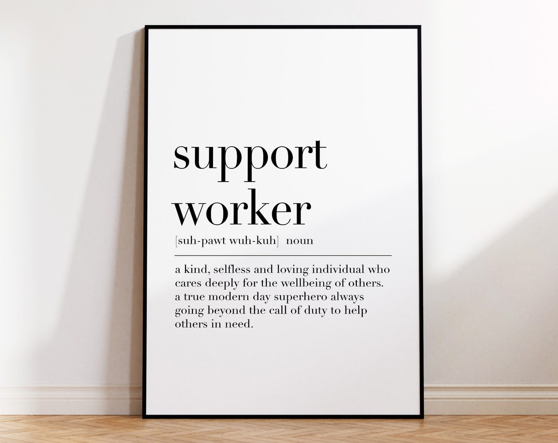 Support Worker Definition Dictionary Quote Print Caregiver Gift Poster - Image 4