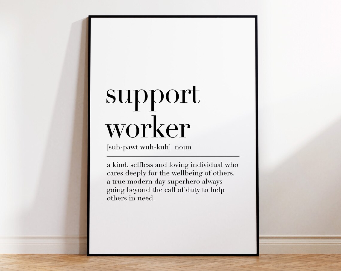 Support Worker Support Worker Definition Print Support Worker Poster Gift For Support Worker Quote Wall Art Dictionary Poster - Image 4