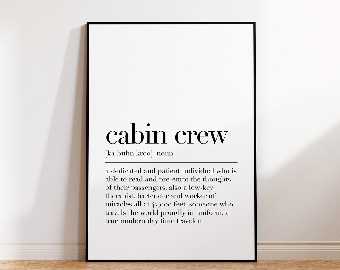 Cabin Crew Definition Gifts For Cabin Crew Cabin Crew Gifts Cabin Crew Poster Cabin Crew Print Quote Wall Art Work Gift