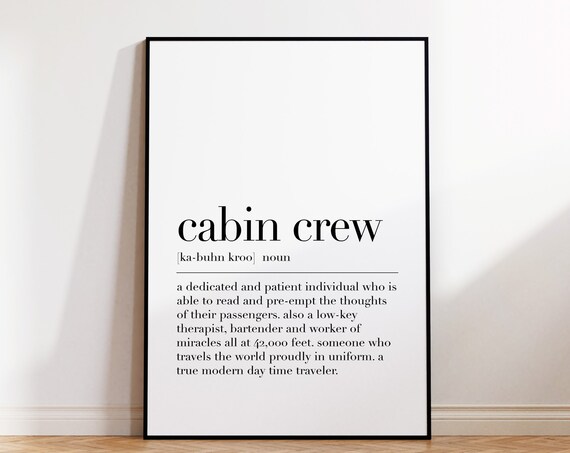 Cabin Crew Definition Gifts For Cabin Crew Cabin Crew Gifts Cabin Crew Poster Cabin Crew Print Quote Wall Art Work Gift