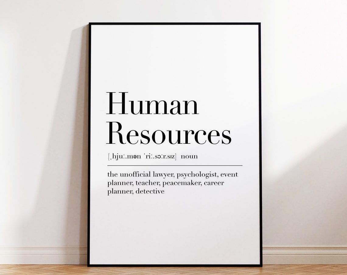Human Resources Definition Dictionary Style Office Decor Poster - Image 4
