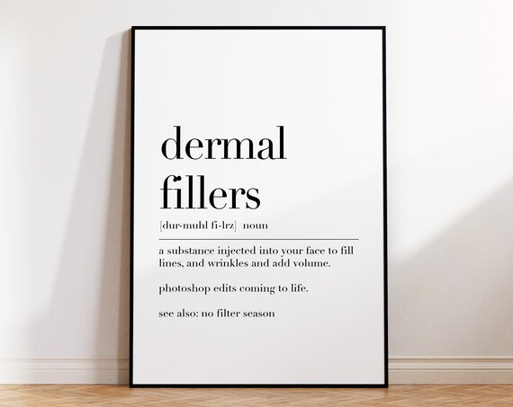 Dermal Fillers Definition Print Dermal Fillers Quote Wall Art Dictionary Poster Aesthetic Clinic Decor Beauty Wall Art Modern Art