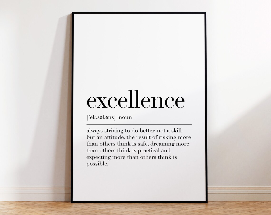 Excellence Definition Quote Poster, Office Wall Decor - Image 4
