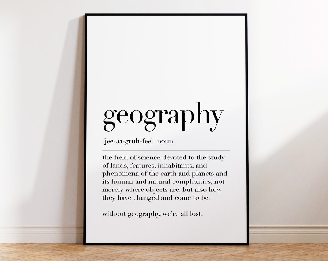 Geography Geography Definition Print Classroom Decor Teacher Funny Gifts Quote Wall Art Dictionary Poster Art - Image 4