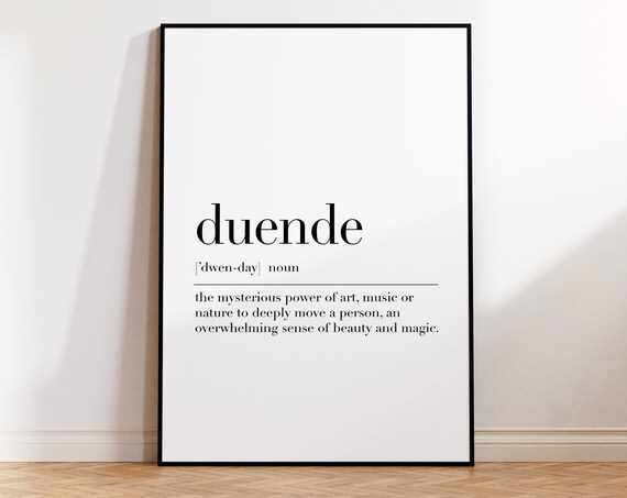 Duende Definition Print Duende Quote Wall Art Artist Funny Art Artist Gifts Modern Print Self Love Wall Art Dictionary Poster