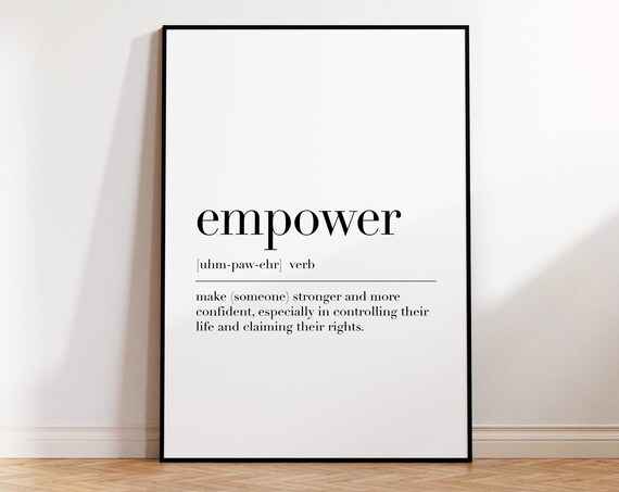 Empower Definition Poster Empower Quote Print Empower Wall Art Motivational Print Dictionary Poster Wall Art