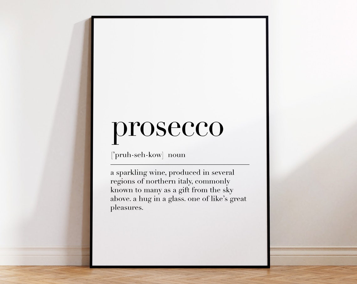 Prosecco Definition Sparkling Wine Lover Gift Bar Cart Poster - Image 4