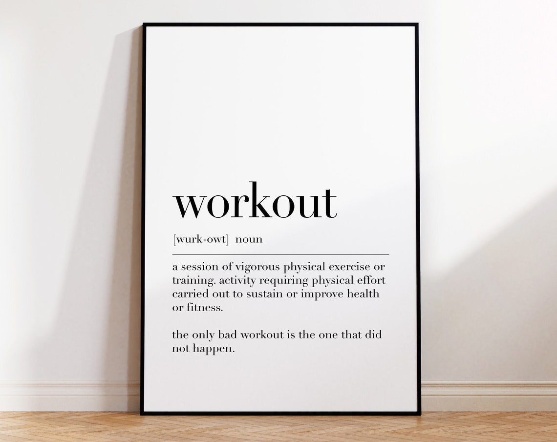 Workout Definition Motivational Fitness Gym Quote Typography Poster - Image 4