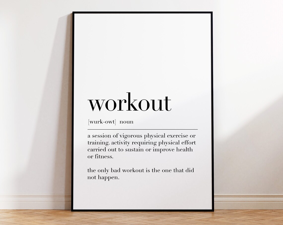 Workout Definition Print Workout Quote Art Funny Workout Gifts Gym Wall Decor Motivational Print Fitness Wall Art Art - Image 4