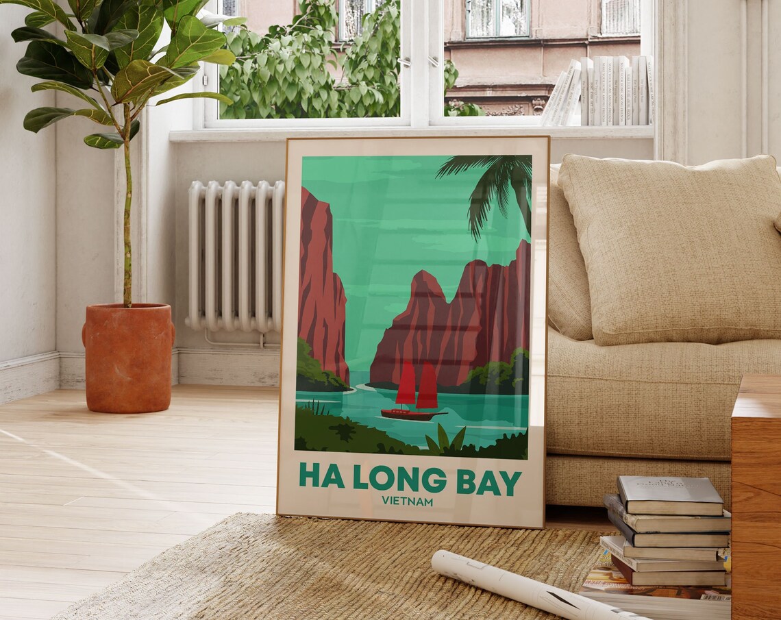 Ha Long Bay Vietnam Travel Poster, Great Wall Gift