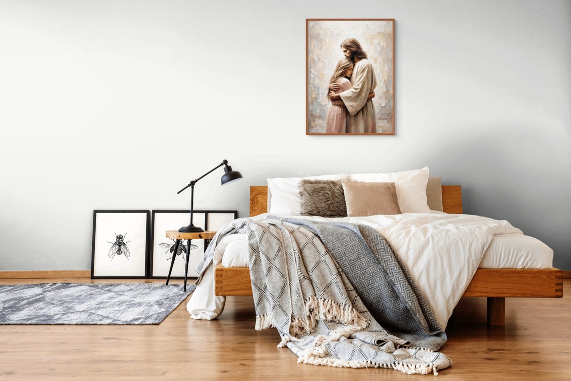 Jesus Hugging Woman Christian Painting Jesus Girl Art Jesus Painting Lds Art Bible Verse Wall Art Jesus Wall Art Jesus Heals A Woman - Image 3