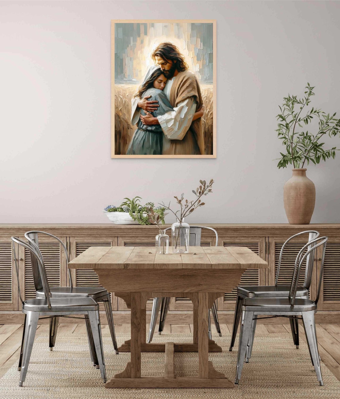 His Faith Christian Wall Art Jesus And Girl Jesus Wall Art Lds Art Bible Verse Wall Art Picture Of Jesus Christ Christian Painting - Image 5
