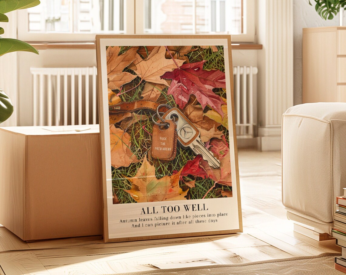 All Too Well Watercolor Print, Autumn Leaves Poster