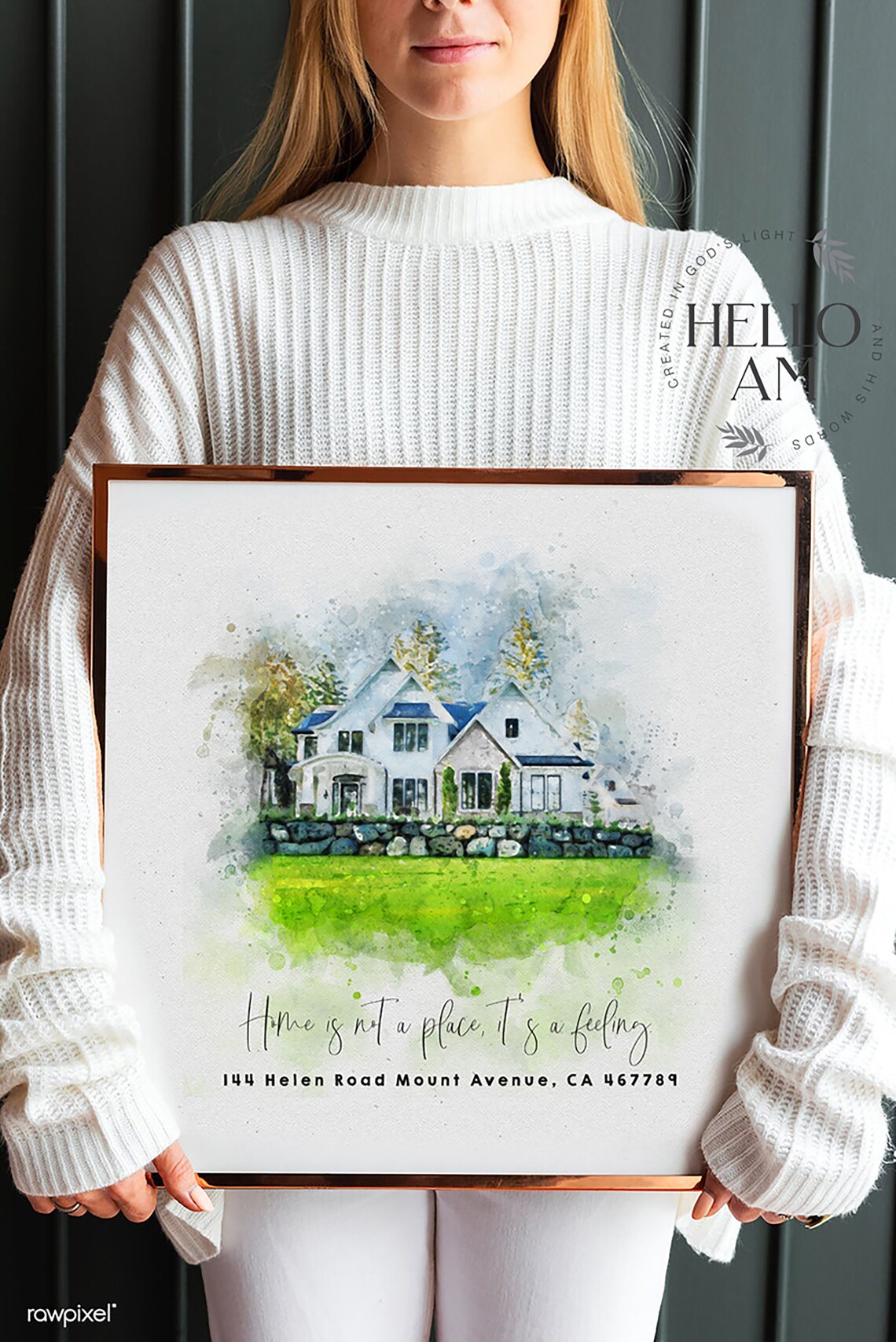 Custom House Portrait Housewarming Poster Print - Image 3