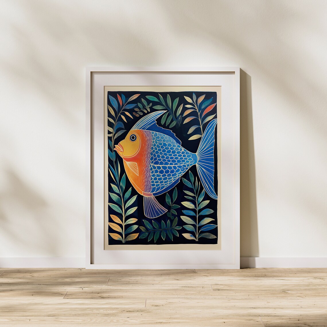 Fish Painting Animal Underwater Life Plant Modern Art Illustration Fun Nature - Image 2