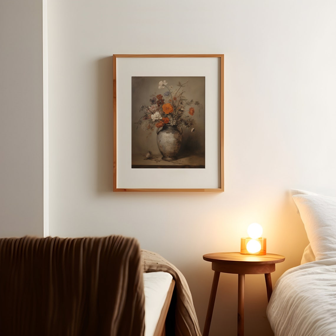 Moody Flower Painting Vintage Floral Print Wall Art Antique Art Print Farmhouse Wall Art Dark Botanical Oil Painting - Image 2