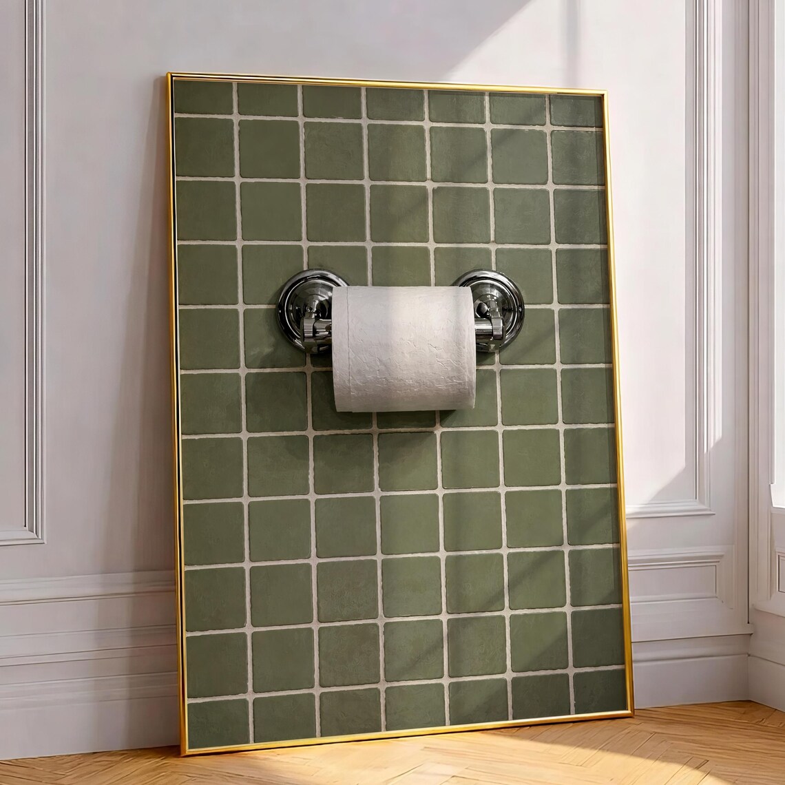 Minimalist Retro Toilet Paper Poster, Mid-Century Decor