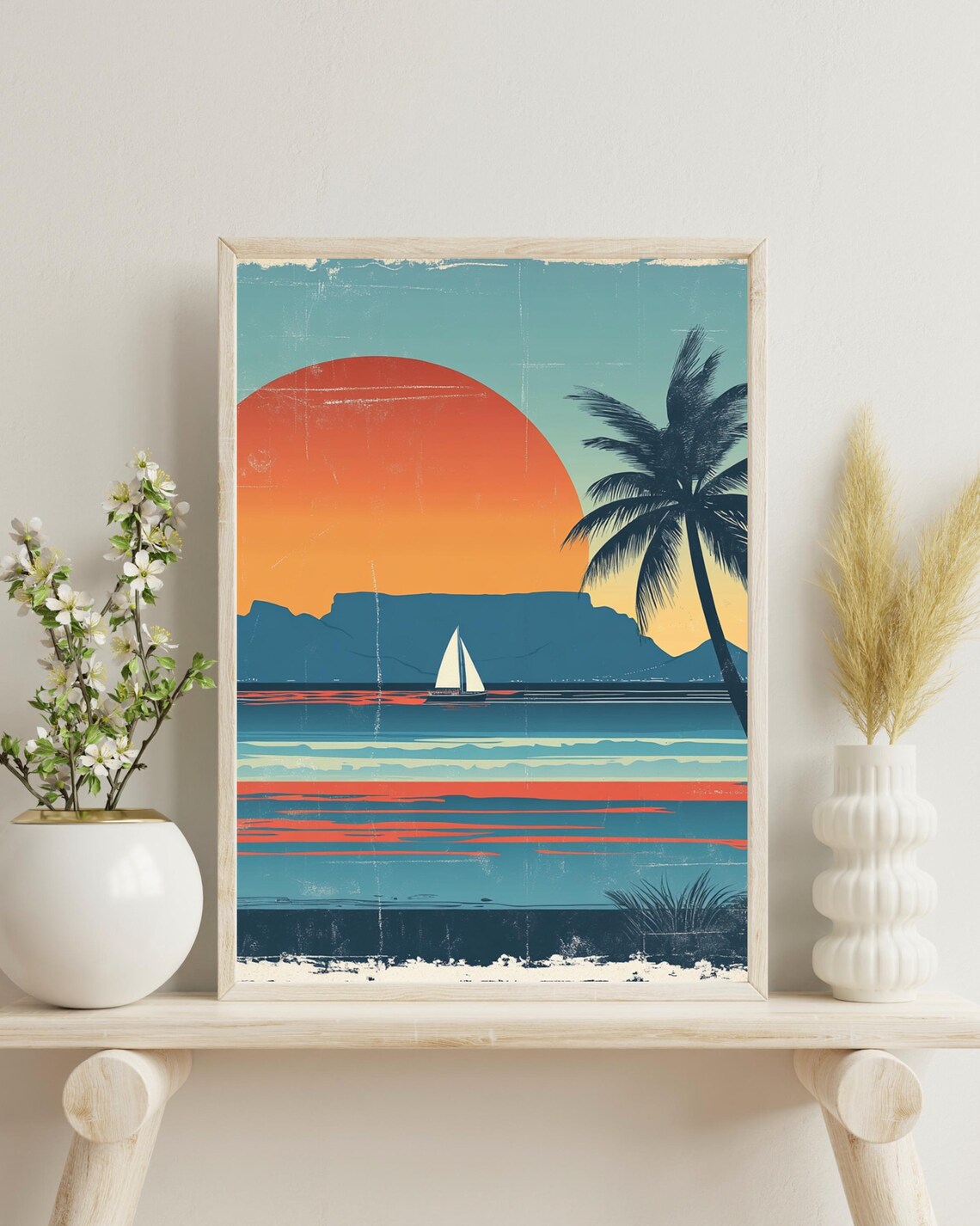 Cape Town Vintage Travel Poster, South Africa Print