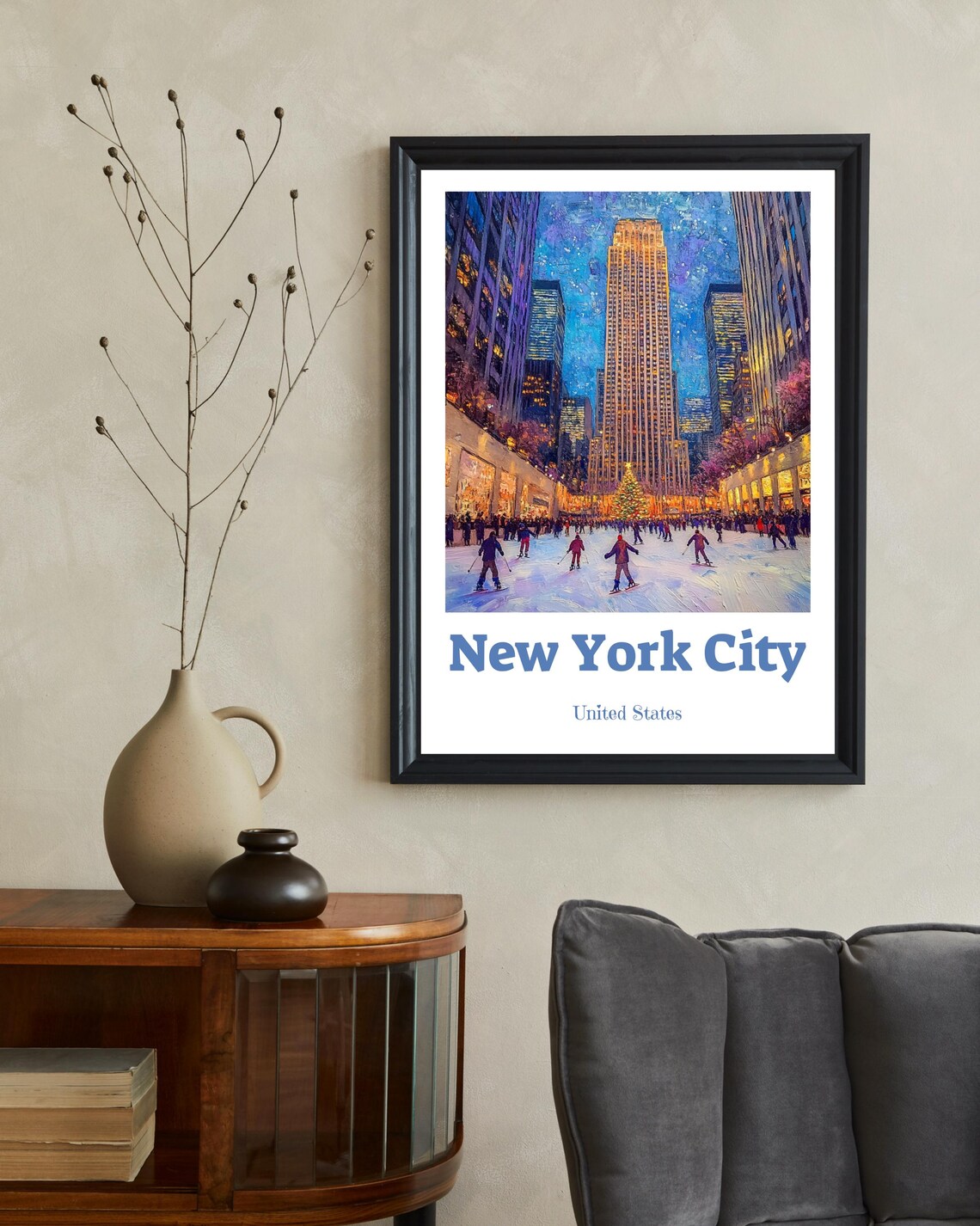 Christmas New York City Poster, Rockefeller Center - Image 2
