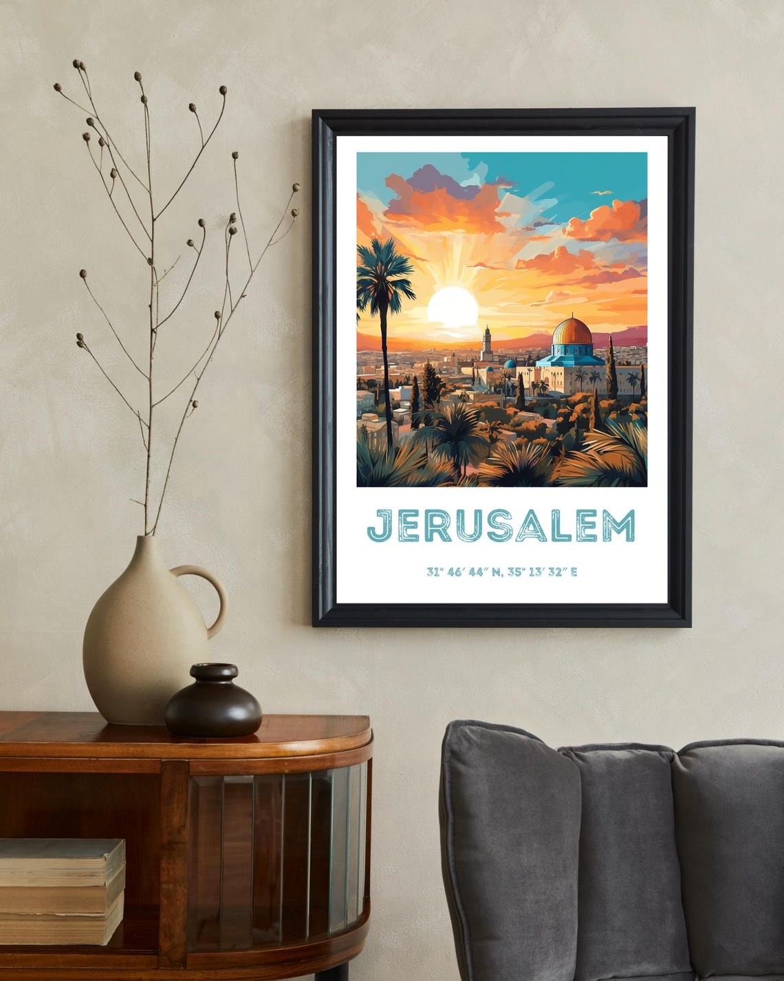 Jerusalem Travel Poster, Dome Of The Rock Decor - Image 2