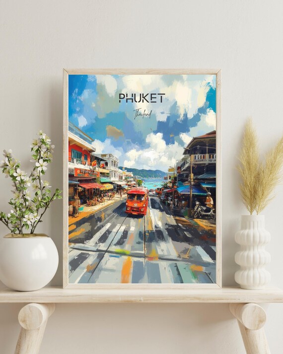Phuket Thailand Travel Poster, Wanderlust Gift