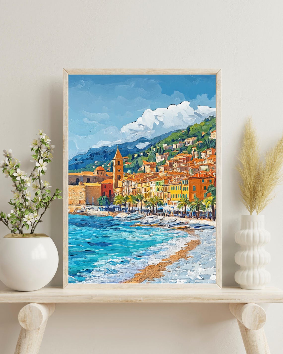 Nice France Travel Poster, French Riviera Art