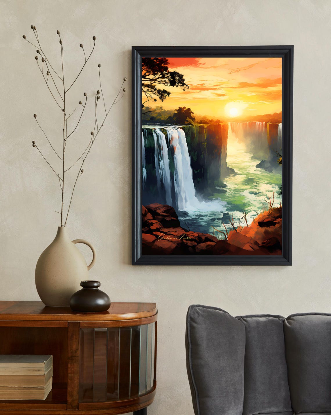 Victoria Falls Travel Poster, Africa Painting - Image 2